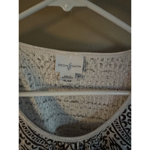 Jacqueline Smith Women’s Brown And White Short Sleeve Top Size XL Cotton Blend - Picture 4 of 10